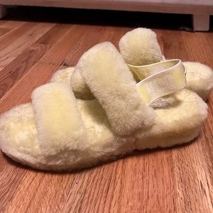 Ugg Fluff sandals yellow 8